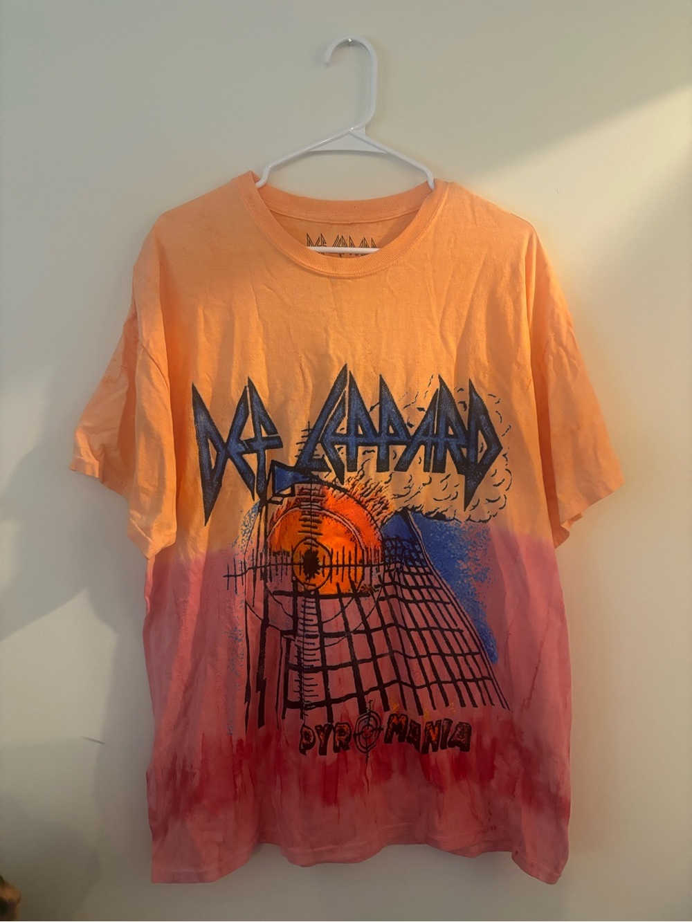 Urban Outfitters Pyromania Tie-Dye Graphic Tee - Orange/Pink
